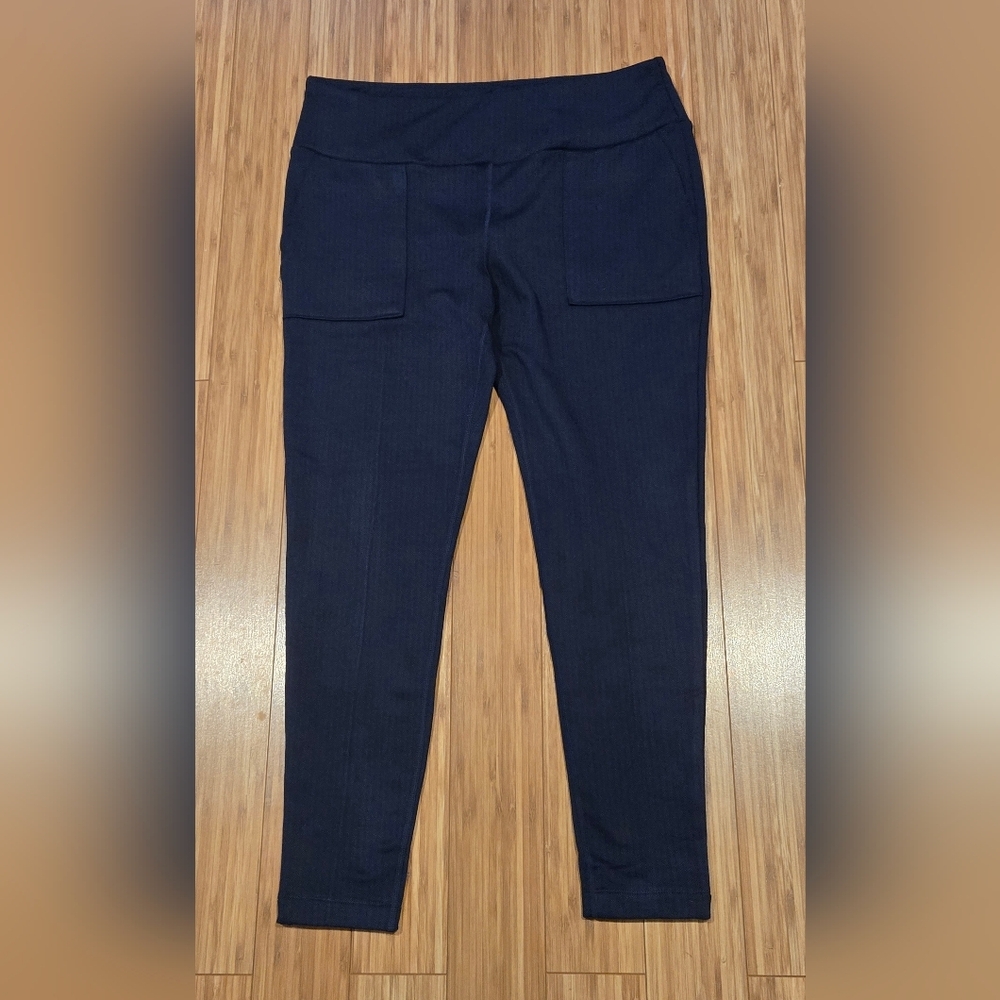 Mondetta Navy Blue Skinny Ponte Pants with Front Pockets